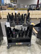 (52) CAT 50 Tool Holders on Cart