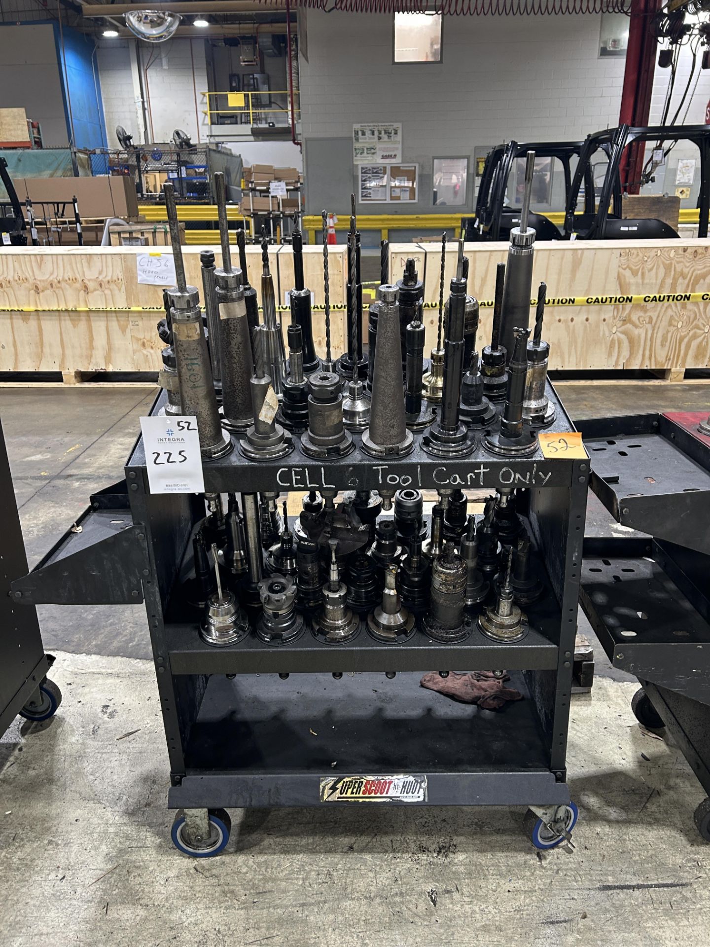 Cat50 Tool Rack (52) CAT 50 Tool Holders on Cart (Location: B6)