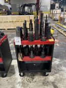 (32) CAT 50 Tool Holders on Cart