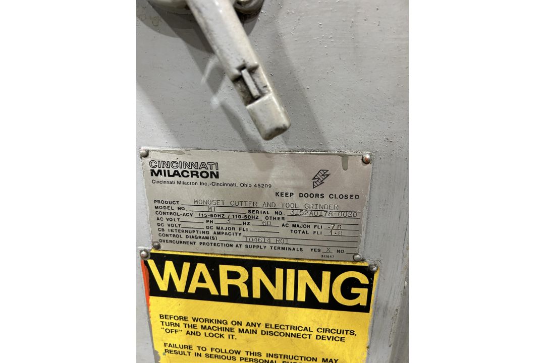 Cincinnati Milacron MT Monoset Tool & Cutter Grinder - Image 3 of 5