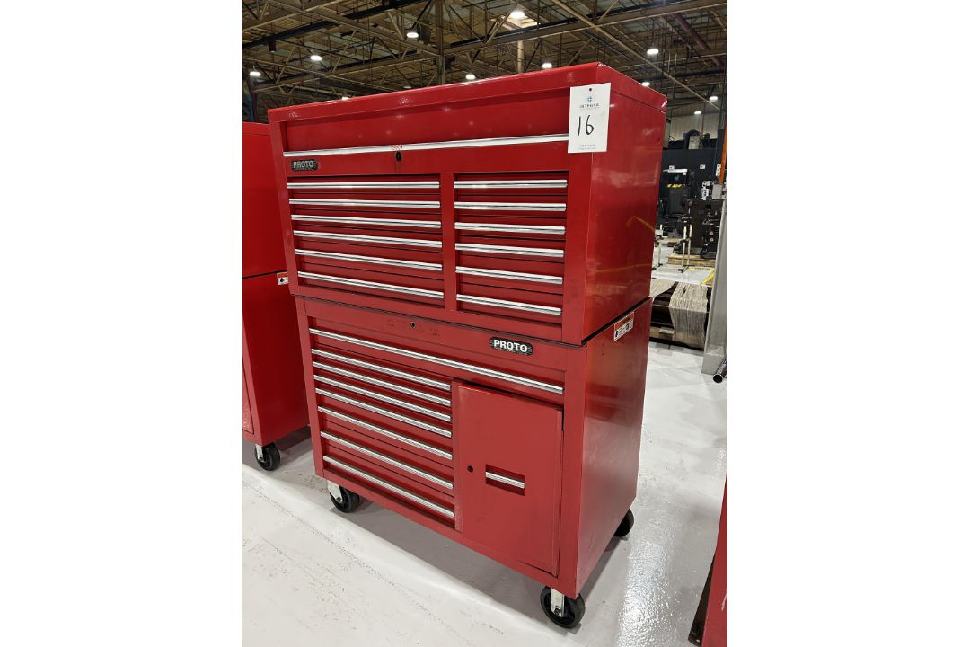 Proto 8-Drawer Rolling Tool Cabinet With 12-Drawer Top Box
