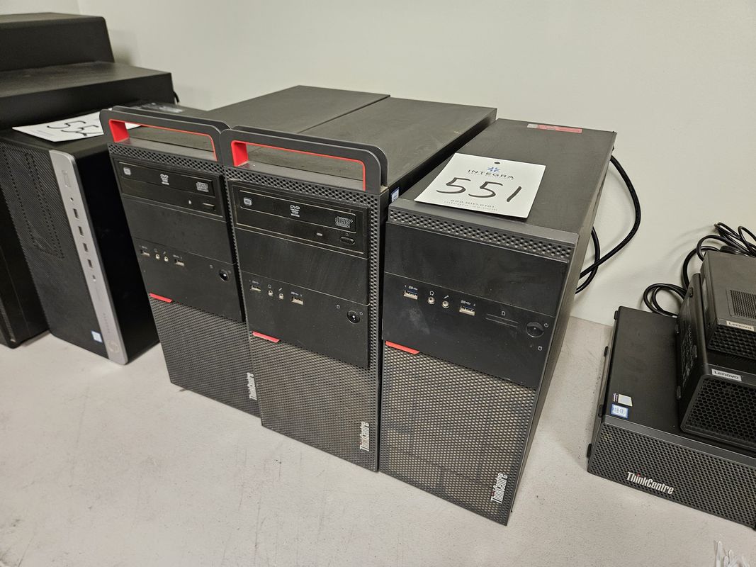 (3) Lenova ThinkCentre Computers