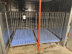 (2) Aluminum Stock Rack Carts, with Dividers, 52
