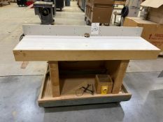 Porter Cable Router with Table Mounted on Casters Table 61W x 31"D Table