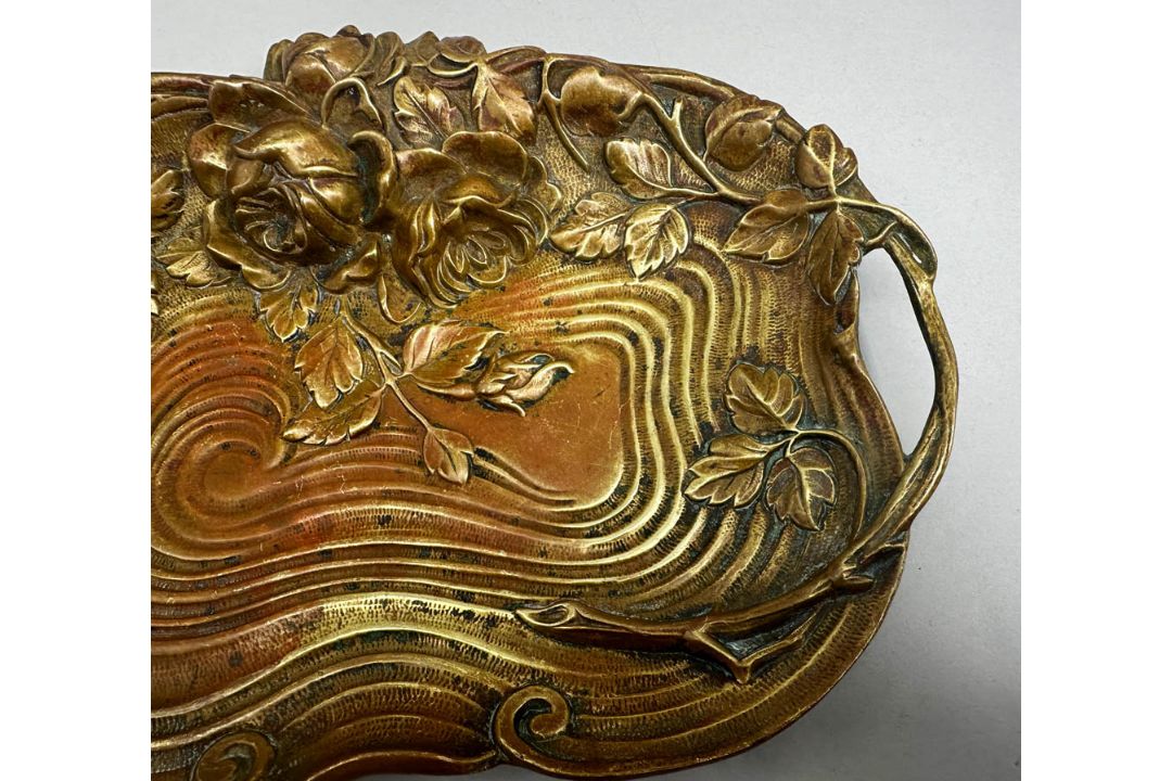 Art Nouveau Bronze Tray, stamped 172 Deposé, French, c1900 - Image 5 of 7
