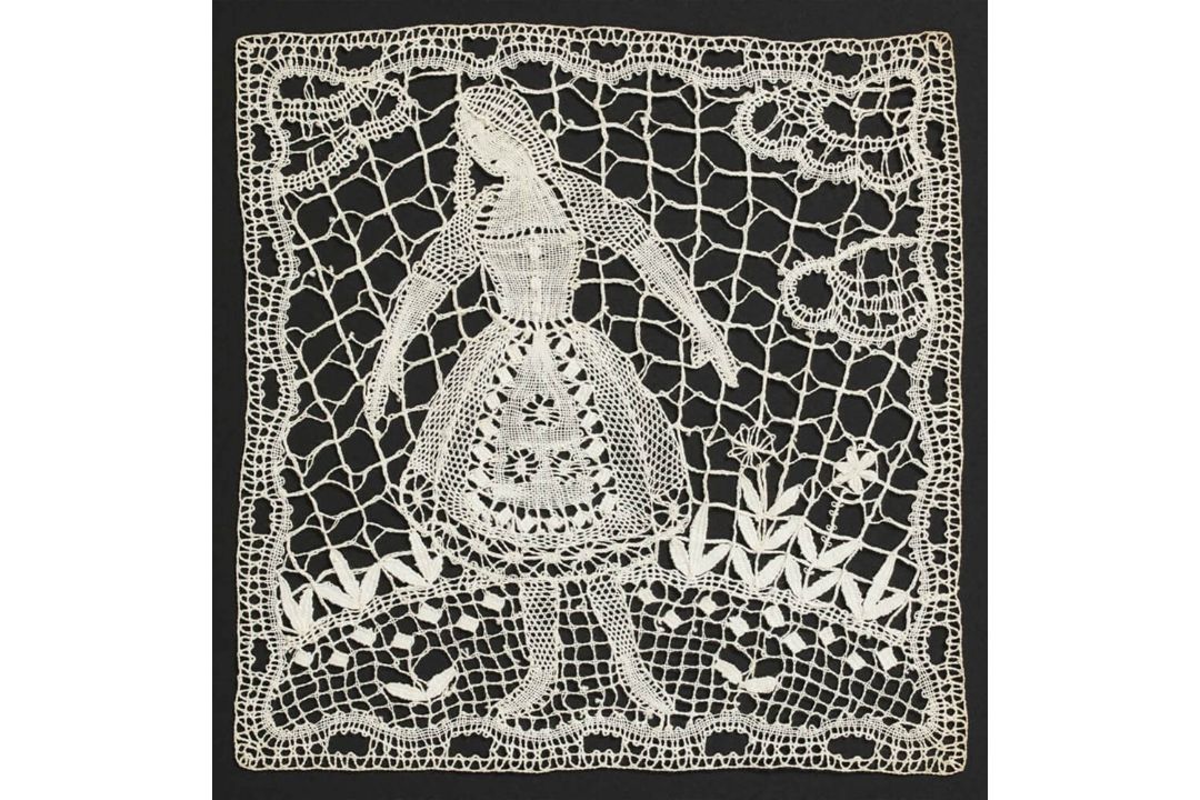 Lace picture of a lady, framed, probably early C20th - Image 9 of 11
