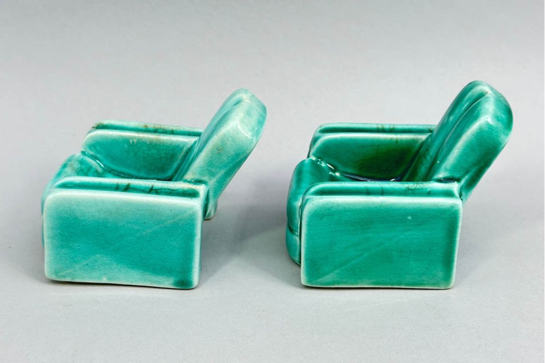 Pair of Vintage Art Deco style armchair Pipe Rests, English c1930 - Image 3 of 6