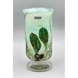 Cameo art glass Vase decorated lilies, Jonathan Harris Glass, signed and dated 2006