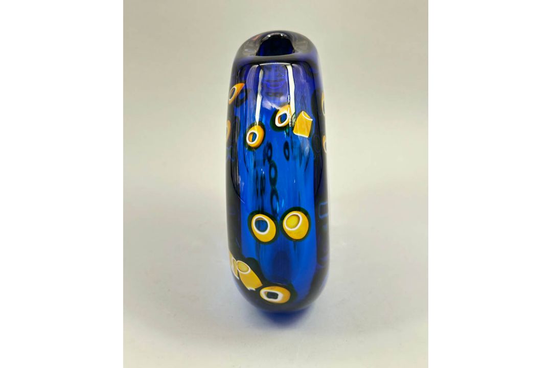 Hula Pattern glass Vase by Bob Crooks, signed by the artist, modern - Image 2 of 7