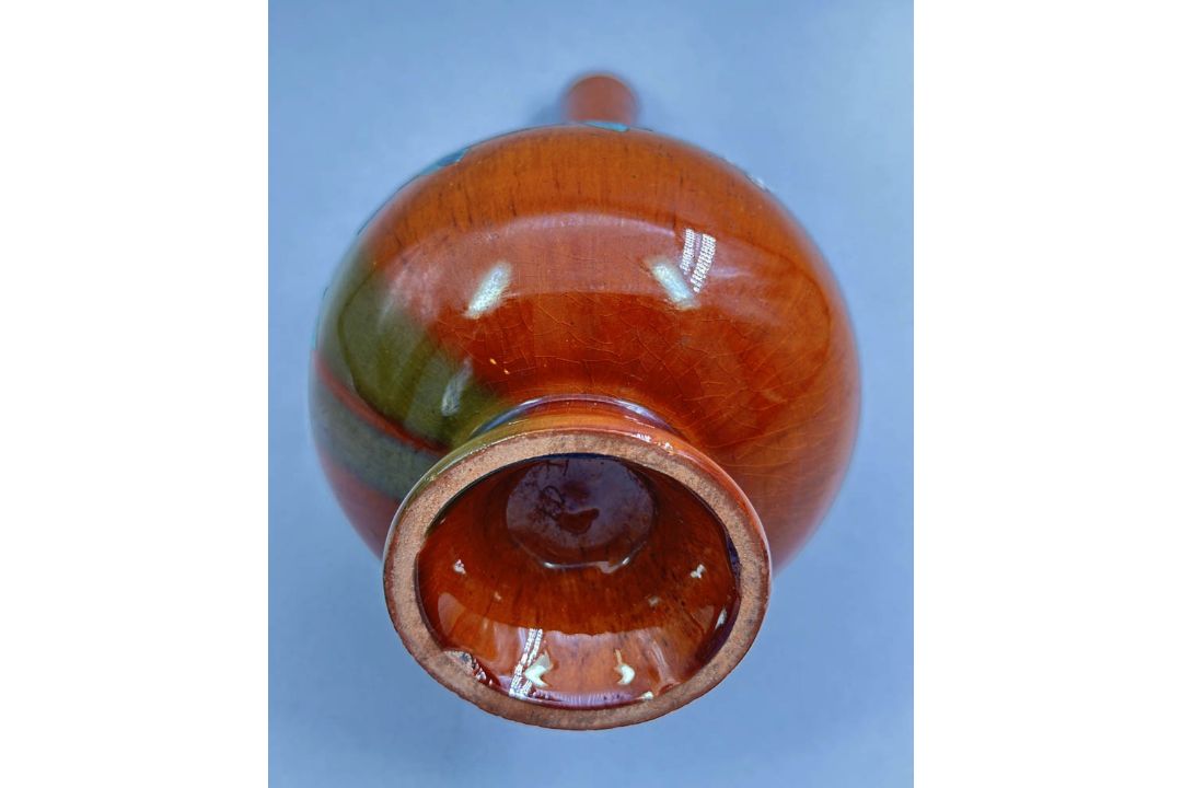 Terracotta Glazed Bottle Vase in the style of Christopher Dresser, Watcombe Pottery, circa 1900 - Image 8 of 9