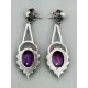 Art Nouveau silver Earrings with amethyst and pearl, probably French c1920 - Image 4 of 7