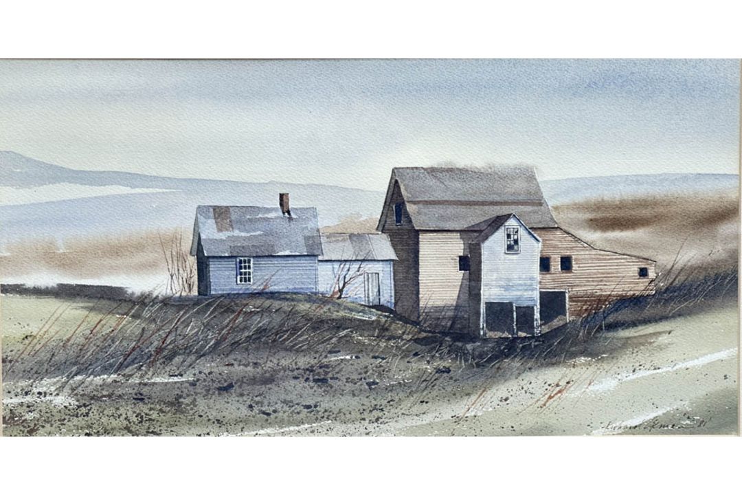 Signed Watercolour of Farm Buildings, Richard Akerman (1942-2005), dated 1981 - Image 2 of 8