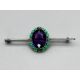 Art Nouveau brooch with a large amethyst and enamel work set in silver, c1920 - Image 1 of 8