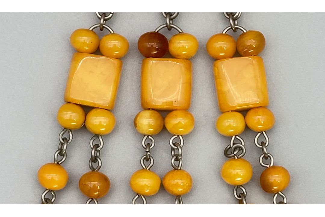 Large butterscotch amber brooch, Denmark, c1970 - Image 3 of 6