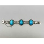Egyptian bracelet with large faience scarabs, c1920