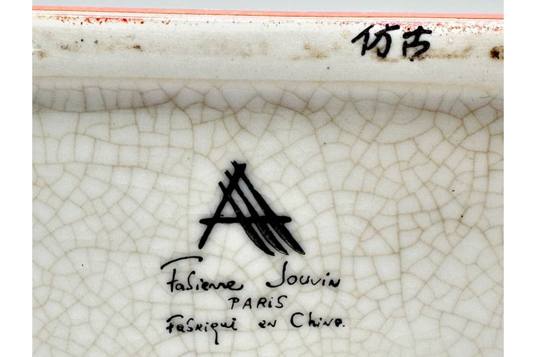 Pair of Orange Glazed Flasks and Covers, Fabienne Jouvin Paris, C20th - Image 8 of 10