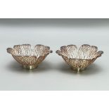 Pair of Silver Filigree Bonbonnieres, possibly Portugese, early C20th
