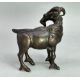 Chinese Bronze Scroll Weight in the form of a standing Goat, Qing Dynasty (1644-1912) - Image 4 of 8