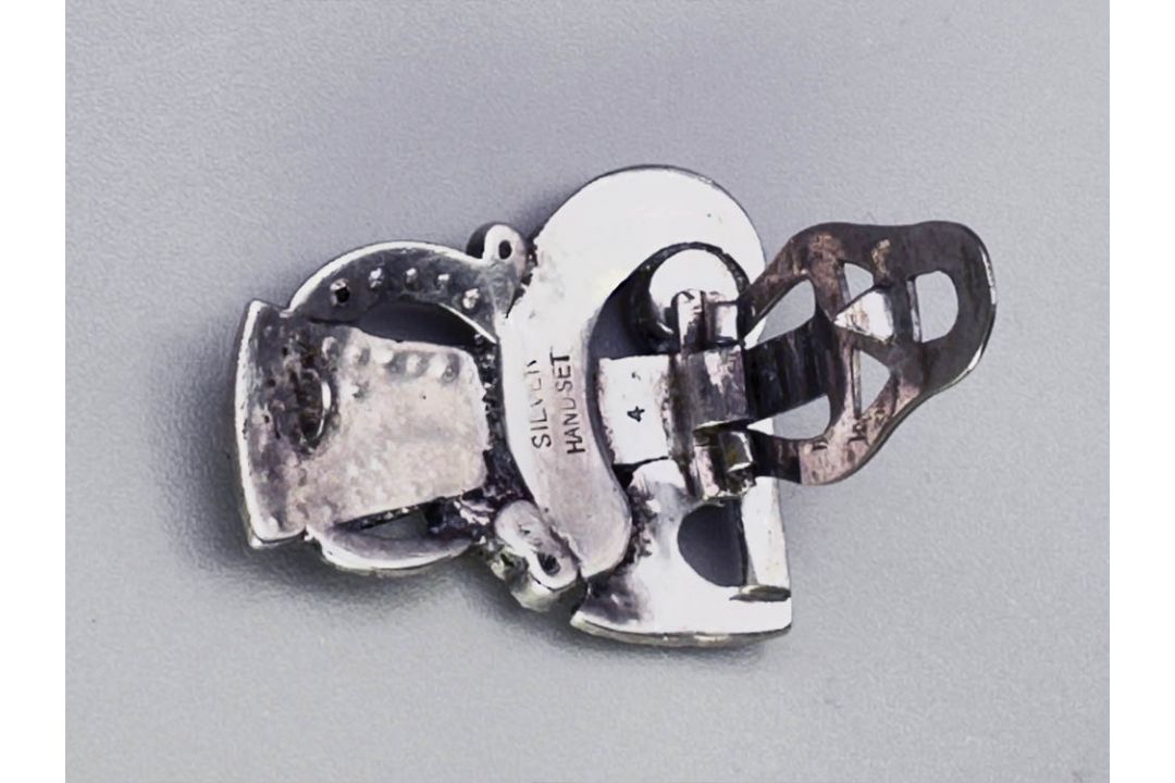 Art Deco silver dress clips/brooch, American, c1930 - Image 8 of 9