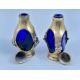 Arts and Crafts Brass and Cobalt Glass Salt and Pepper, early C20th - Image 4 of 5