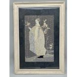 Lace picture of a lady, framed, probably early C20th