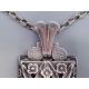 Art Nouveau silver pendant Necklace with chalcedony, probably France or Belgium c1920 - Image 4 of 9