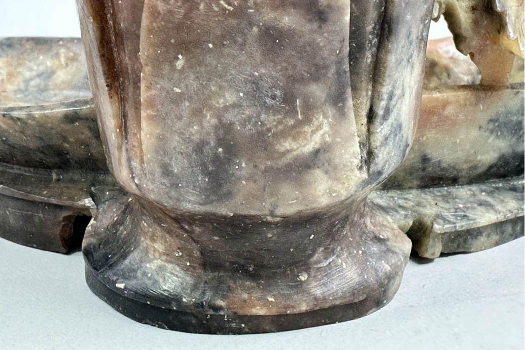 Chinese Soapstone Brushwasher with flowering lotus, early C20th - Image 9 of 10