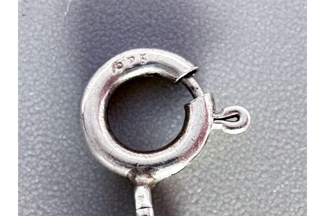 Art Nouveau silver pendant Necklace with chalcedony, probably France or Belgium c1920 - Image 8 of 9