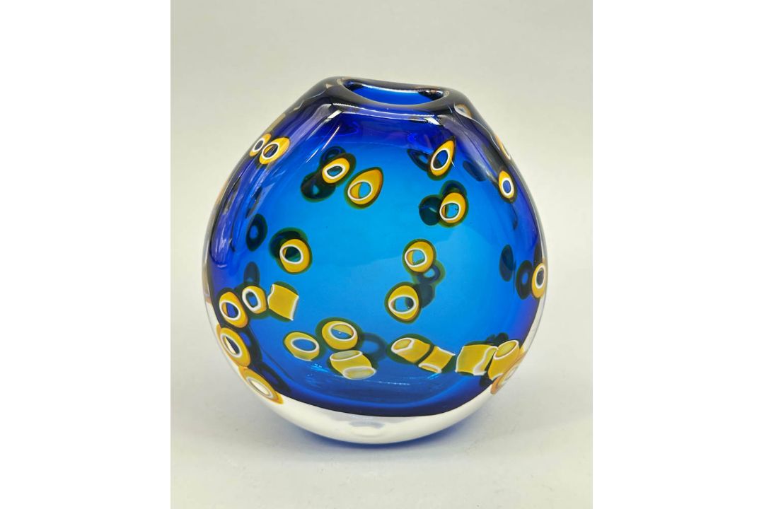Hula Pattern glass Vase by Bob Crooks, signed by the artist, modern - Image 1 of 7