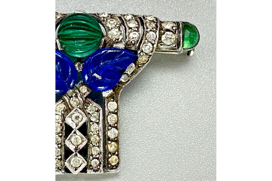 French Art Deco Cartier inspired Tutti Frutti brooch, c1930 - Image 3 of 6