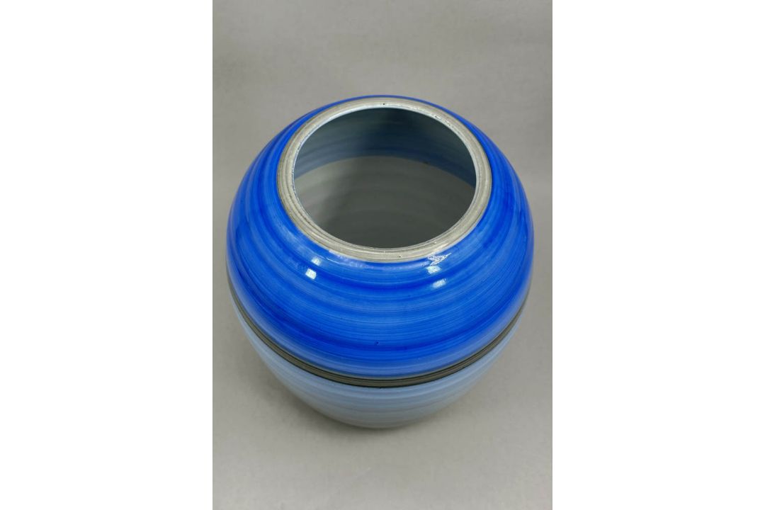 Large Shelley Harmony Ware Vase designed by Eric Slater glazed in blue and grey, 1930s - Image 3 of 7