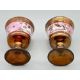 Pair of copper lustre Goblets decorated birds and flowers, Staffordshire, C19th - Image 6 of 6
