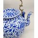 Exceptionally large Chinese Blue and White Teapot with metal handle, late C19th - Image 3 of 10