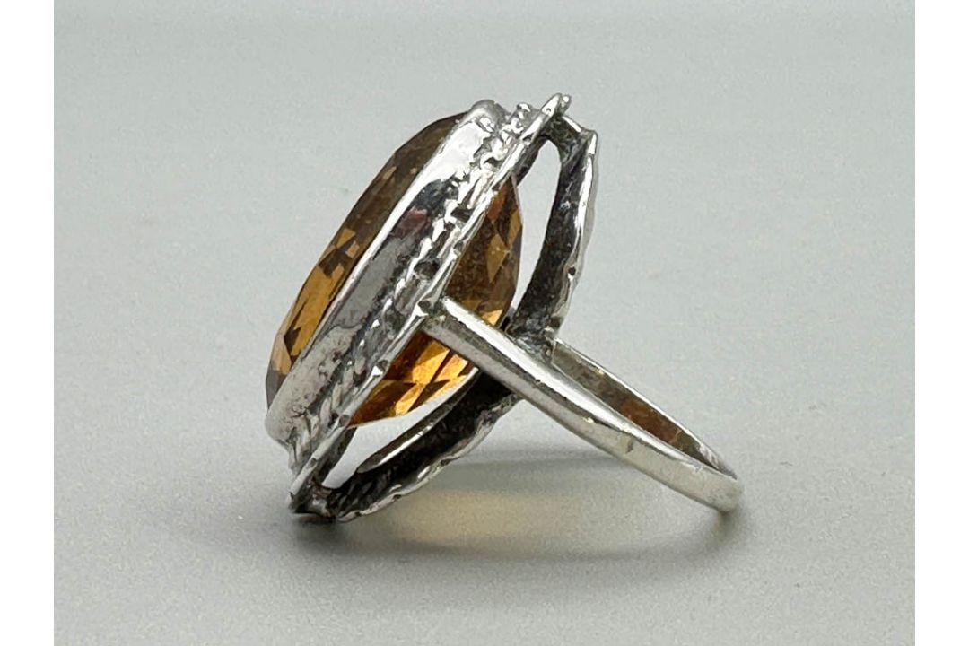 Edwardian cocktail ring with citrine, c1910 - Image 3 of 5