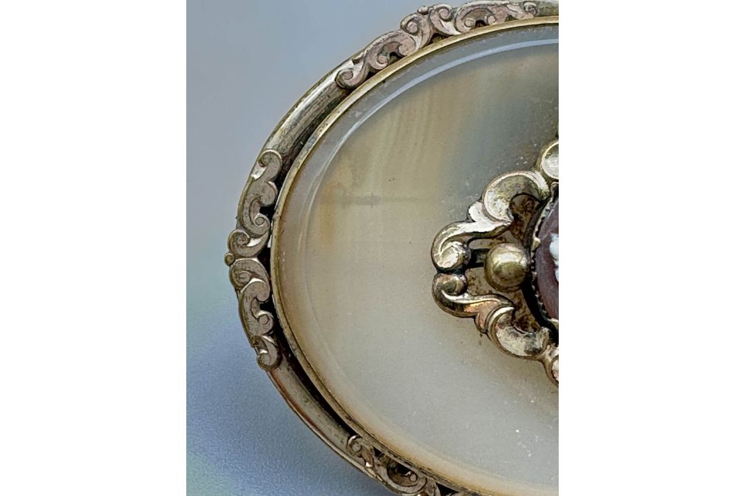 Georgian agate brooch with cameo mount, c1820 - Image 4 of 6