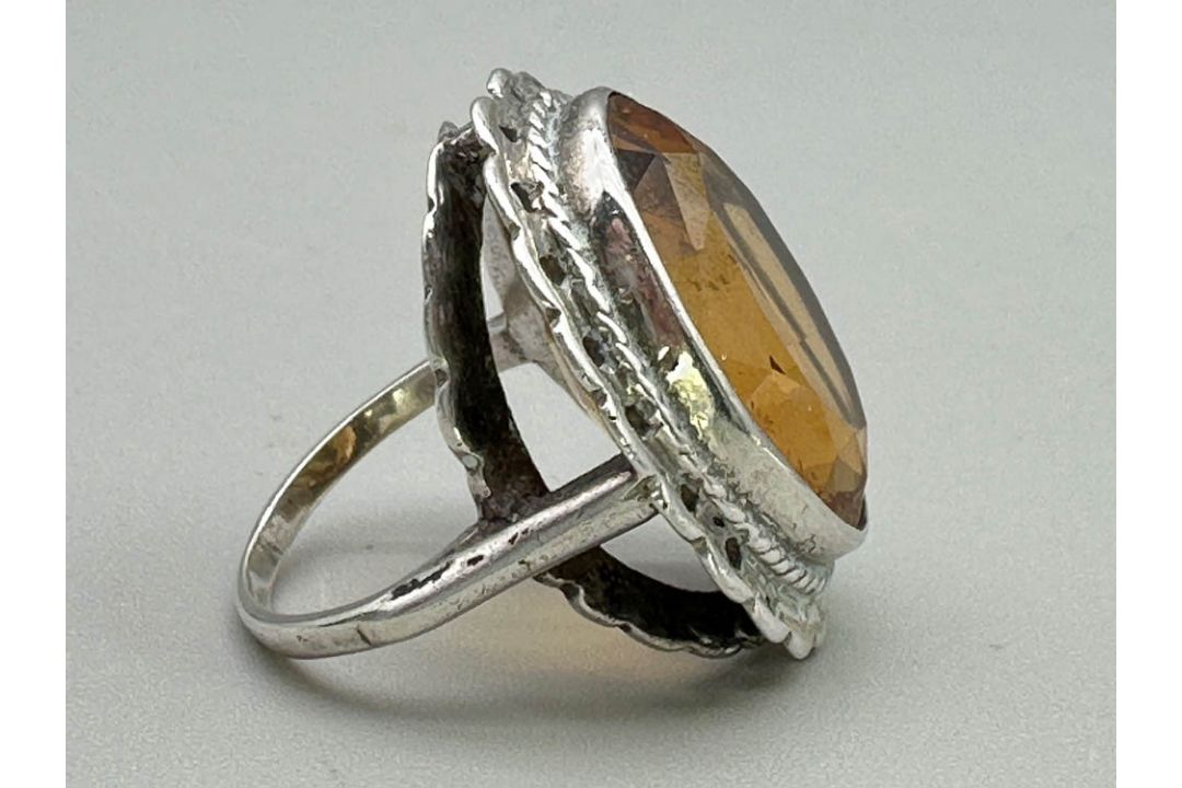 Edwardian cocktail ring with citrine, c1910 - Image 5 of 5