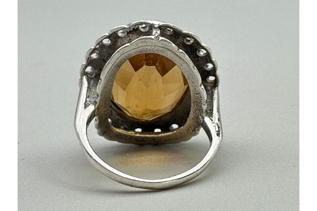 Edwardian cocktail ring with citrine, c1910 - Image 4 of 5