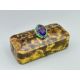 Art Nouveau brooch with a large amethyst and enamel work set in silver, c1920 - Image 8 of 8