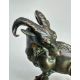Chinese Bronze Scroll Weight in the form of a standing Goat, Qing Dynasty (1644-1912) - Image 6 of 8