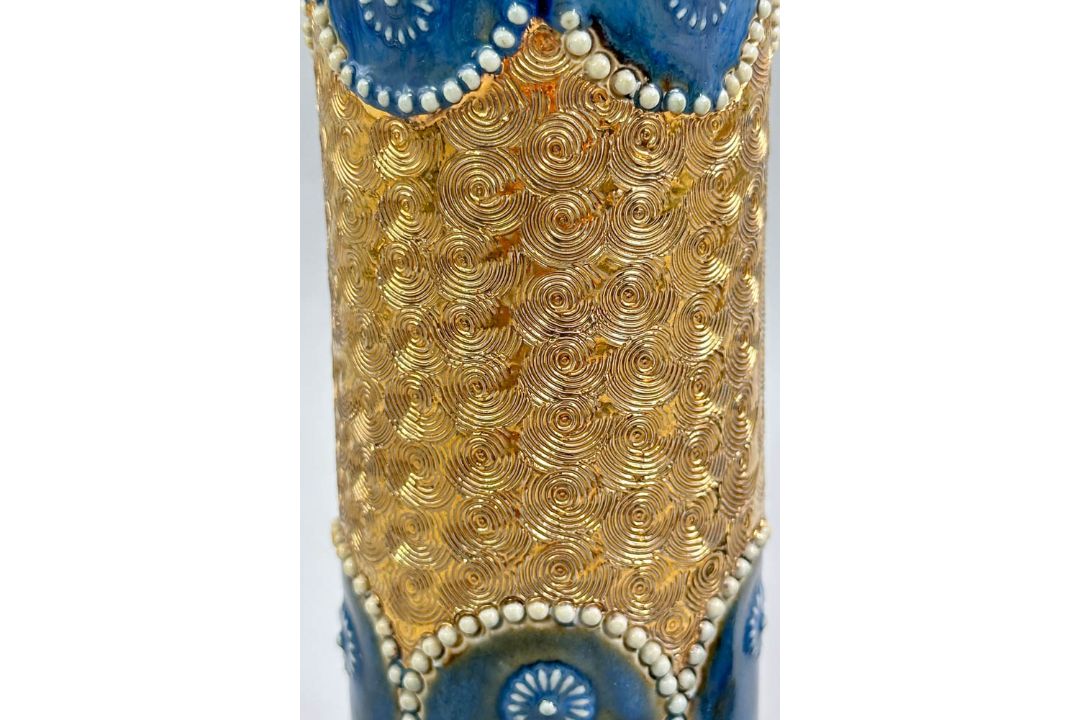 Pair of Royal Doulton Spill Vases with gilt decoration, model number 8409, 1920s - Image 3 of 7