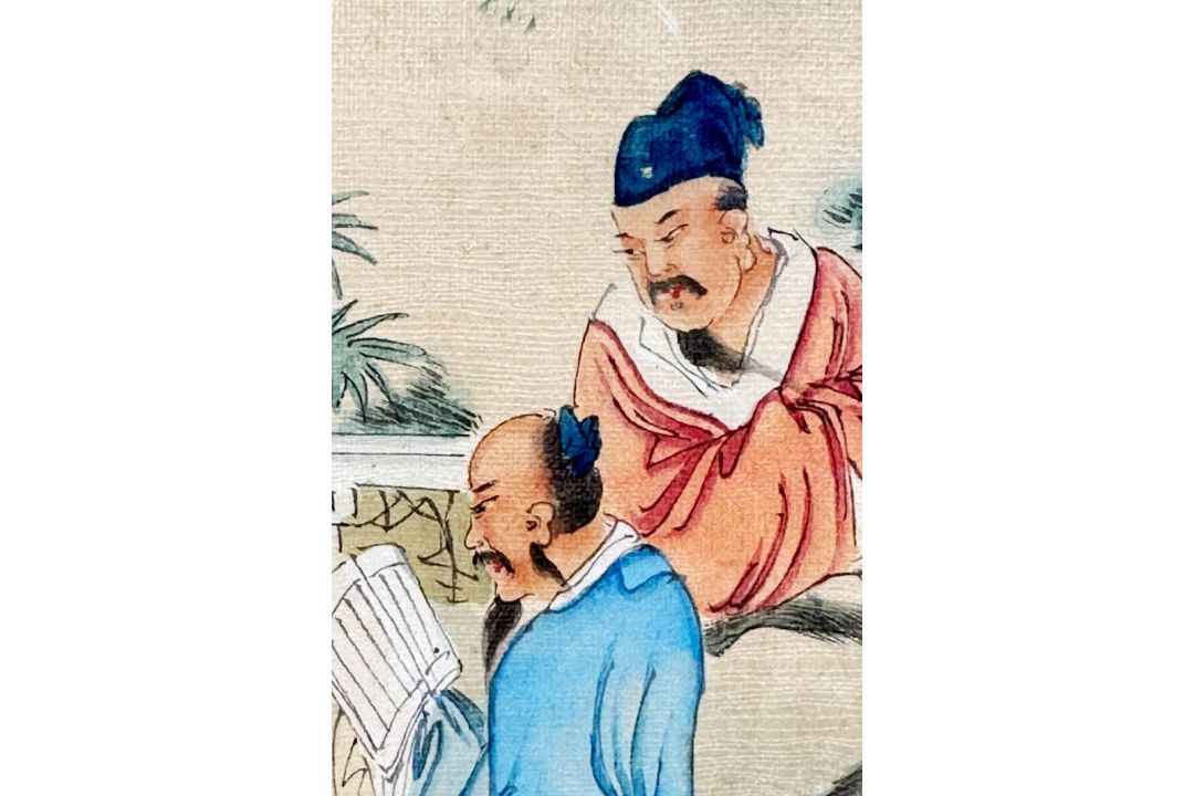 Chinese Watercolour Painting on Silk, possibly with a poem by Li Ciming, first half C20th - Image 3 of 8