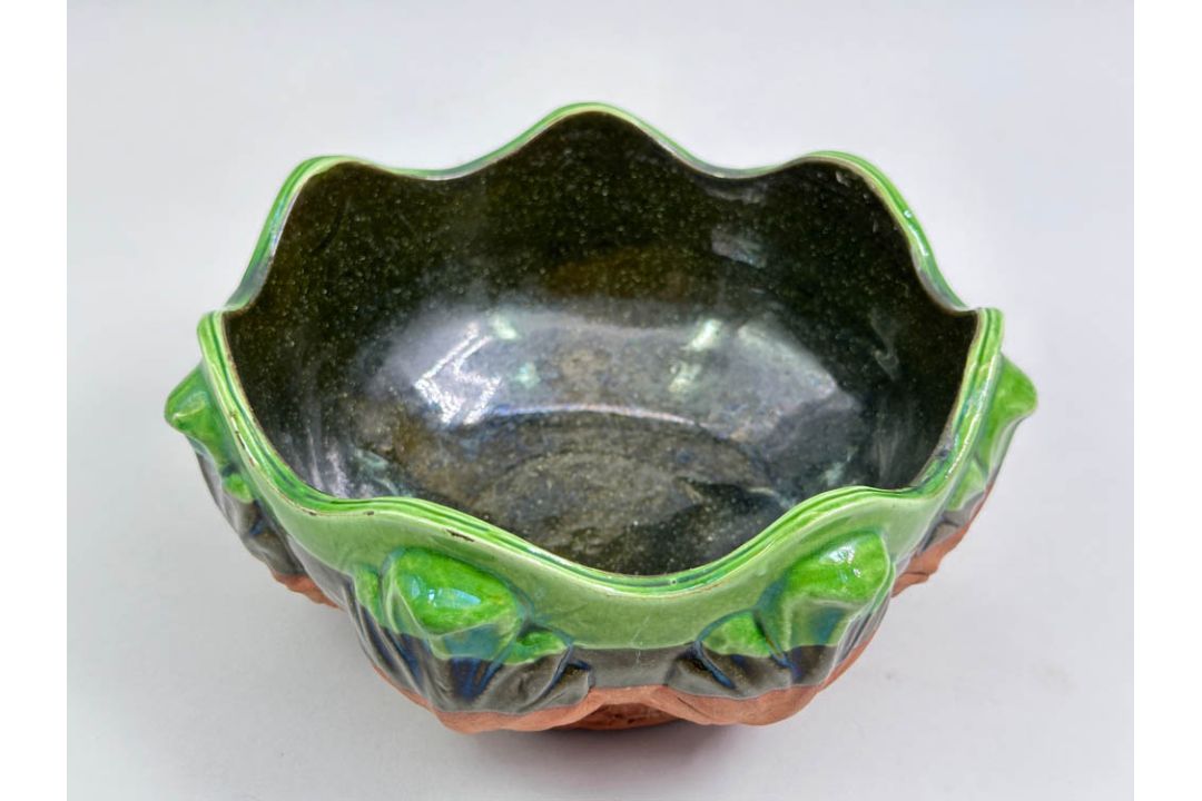 A Brannam Bowl, Barum ware, Terracotta and Glaze, marked C.H.Brannam, circa 1900 - Image 3 of 8