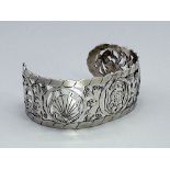 Silver Cuff Bracelet by Stavre Gregor Panis with maritime motifs, signed, American c1940