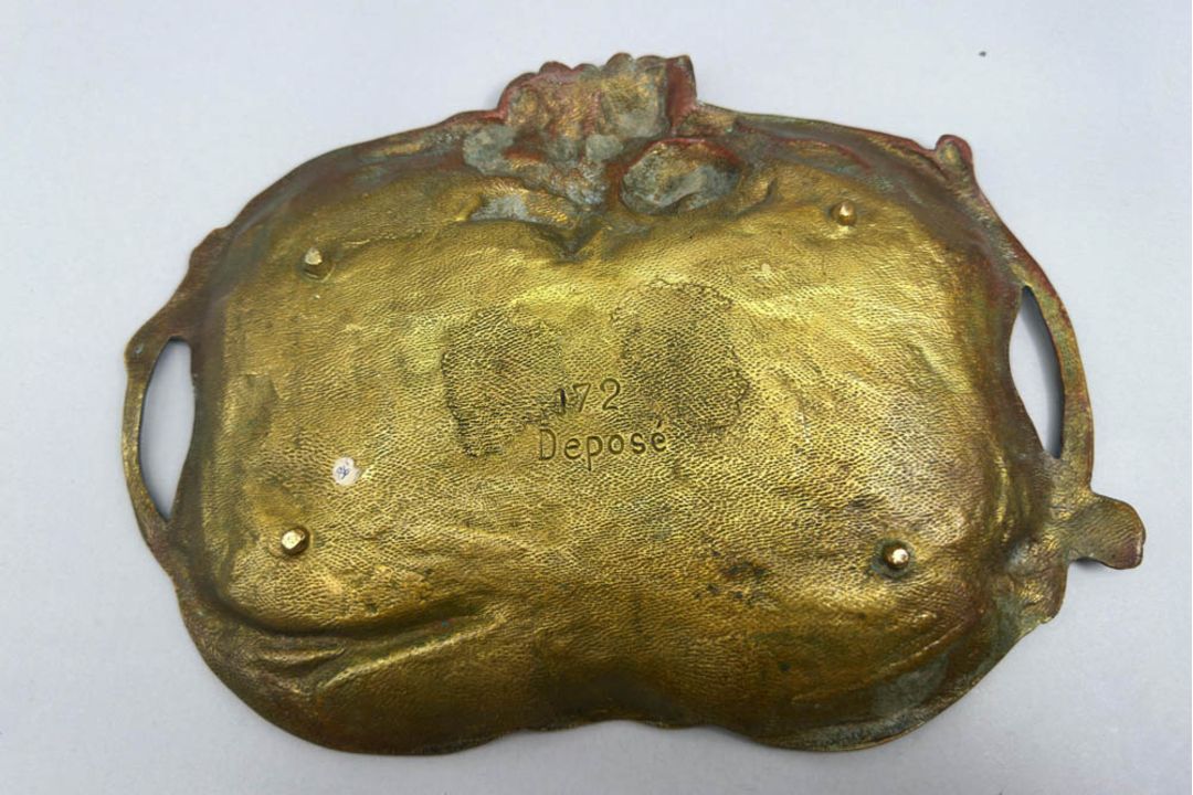 Art Nouveau Bronze Tray, stamped 172 Deposé, French, c1900 - Image 6 of 7