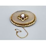 Georgian agate brooch with cameo mount, c1820