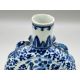 Chinese blue and white Pilgrim or Moon Vase decorated with dragons and flowers, C19th - Image 5 of 8