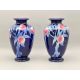 Pair of Shelley ware Peaches or Japanese Fruit design Vases, pattern no 8677, 1930s - Image 1 of 10