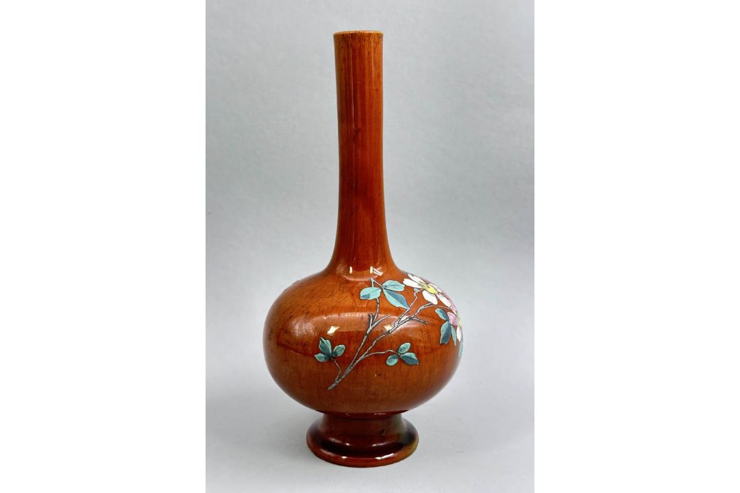 Terracotta Glazed Bottle Vase in the style of Christopher Dresser, Watcombe Pottery, circa 1900 - Image 4 of 9