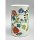 Chinese Famille Rose Brush Pot (bitong) decorated phoenix, rocks and peony, late C19th - Image 2 of 6