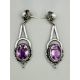 Art Nouveau silver Earrings with amethyst and pearl, probably French c1920 - Image 1 of 7